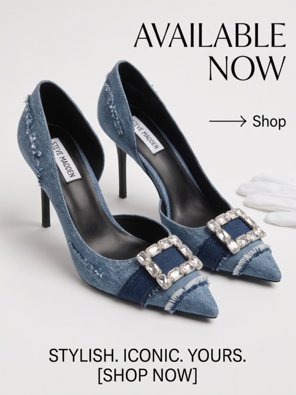 Effortless Elegant Denim Pumps by Steve Madden